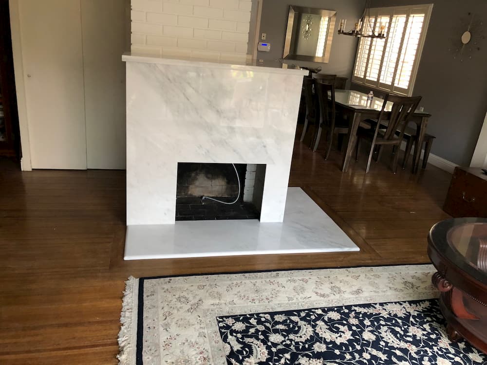 Crystal White Marble Fireplace