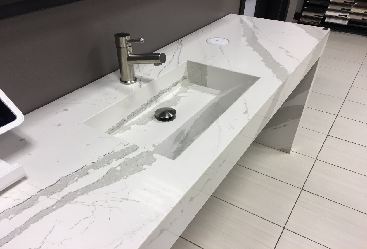 Prefabricated Versus Pre Cut What S, Prefab Bathroom Countertops With Sink