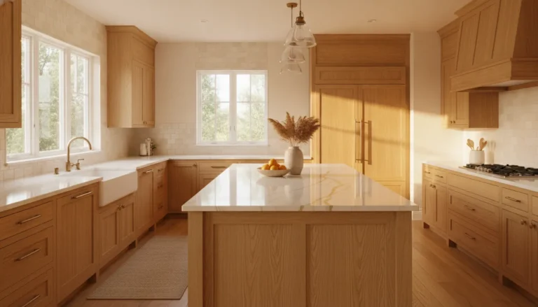 Warm kitchen featuring the most popular quartzite colors